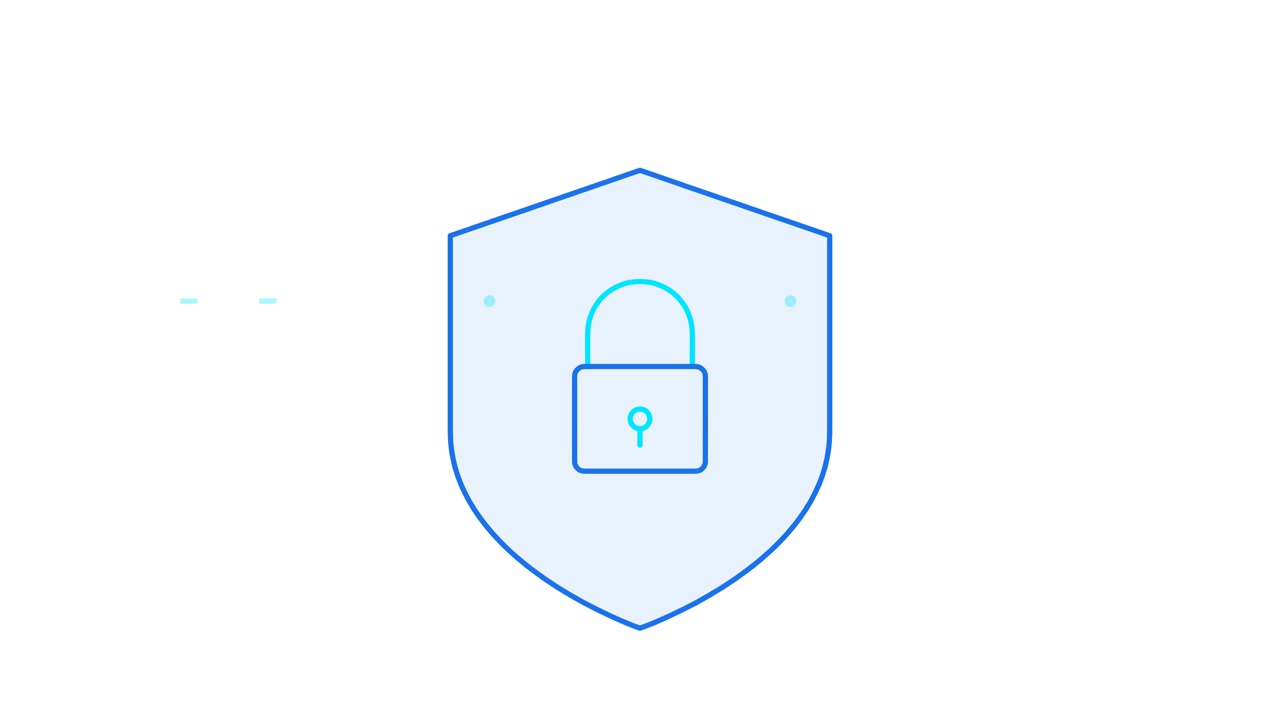 Animated Shield Icon Drawing and Locking for Cybersecurity Concept