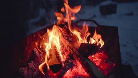 close-up: slow motion of fire line isolated on black background