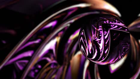 girando colorido futurista de alta tecnología brillante púrpura bola de neón fondo abstracto. 4k 3d bucle perfecto. fondo abstracto con espacio de copia. ciencia ficción esfera de ingeniería. vj dj bucle.