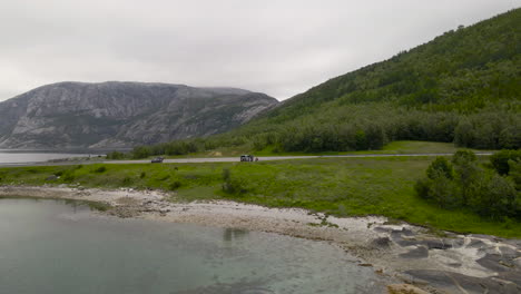 aerial footage of outside bodo city, northern norway