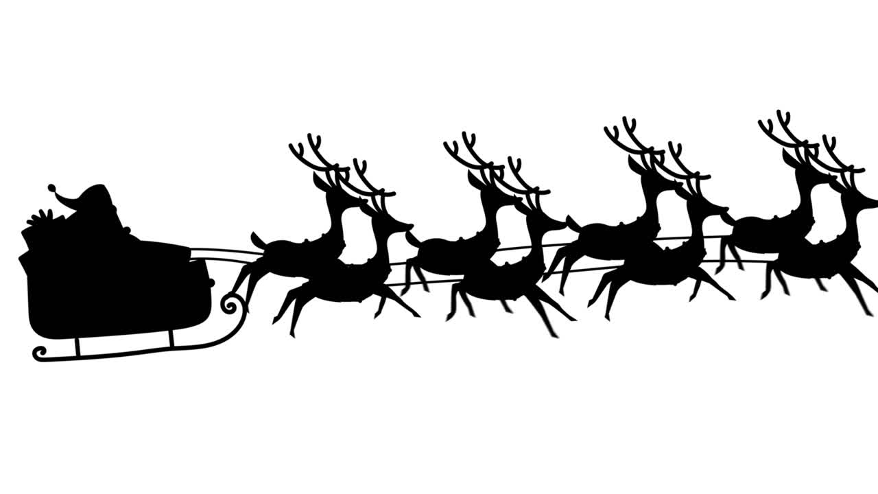 산타클로스의 검은 실루 ⁇ 의 디지털 애니메이션