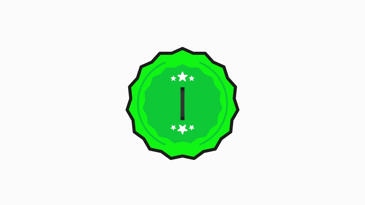 Natural Product organic badge green Stamp icon in flat style on white background. Motion graphic.