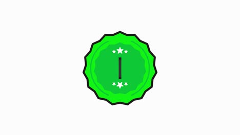 sello de producto natural orgánico icono de sello verde en estilo plano sobre fondo blanco. gráfico de movimiento.