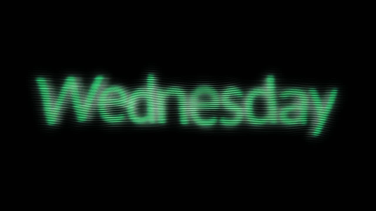 Testo verde luminoso con effetto onda