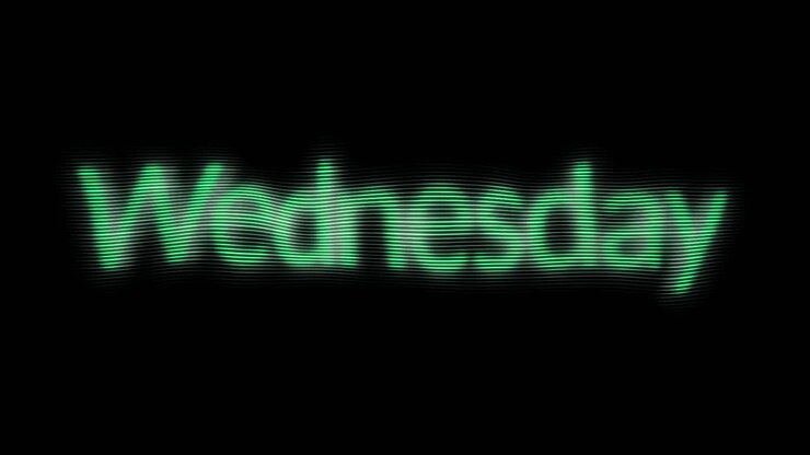 Glowing Green Text with Wave Effect