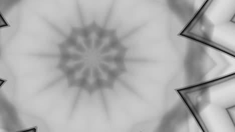 caleidoscopio estrellas abstractas y formas de copos de nieve animación