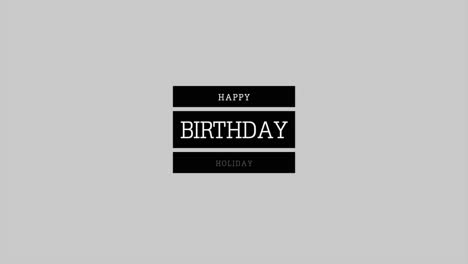 happy birthday on grey minimalism pattern