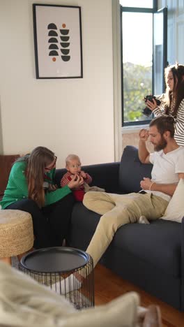 family photo shoot at home