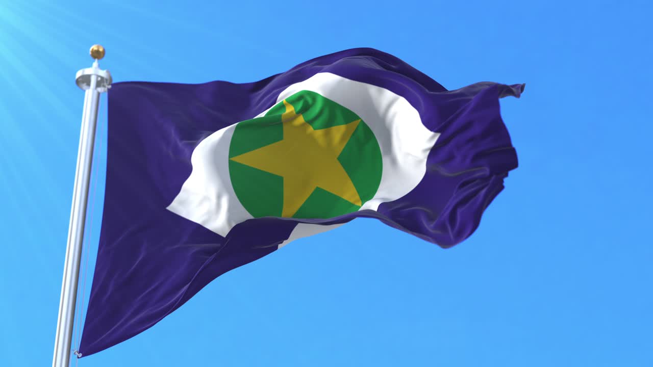 Bandiera dello stato del Mato Grosso, Brasile. Loop