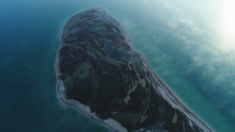 aerial view of a coastal island