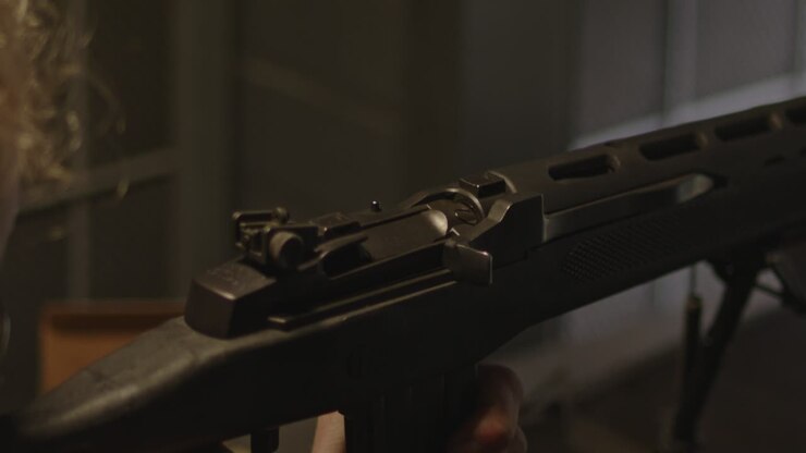 Close up of Ruger Mini 14 bolt