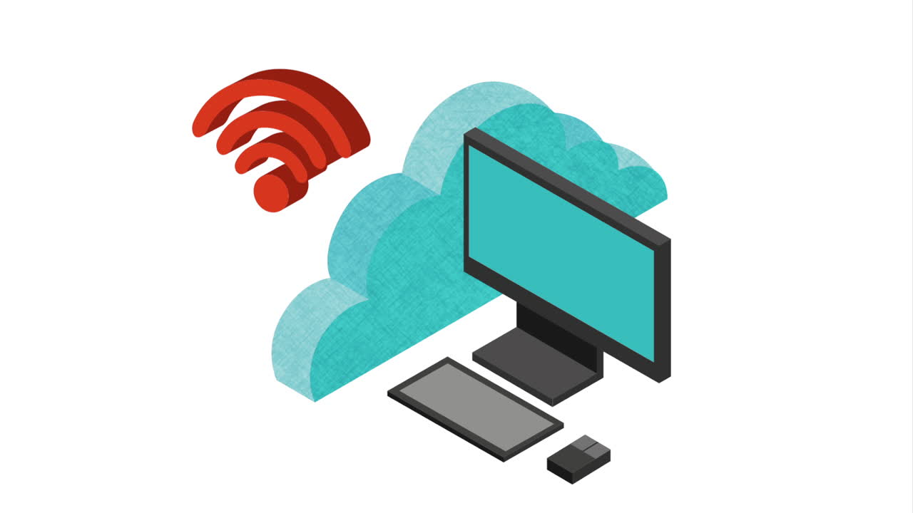 Cloud Computing Desktop Illustration