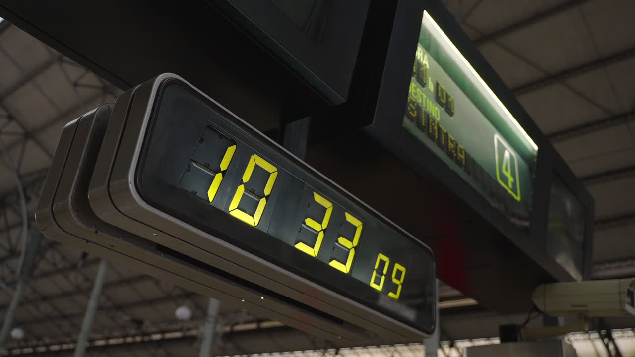 visualización del reloj de la estación de tren