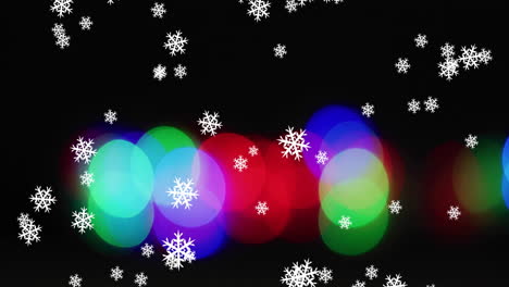 animation of snow falling over light spots on black background