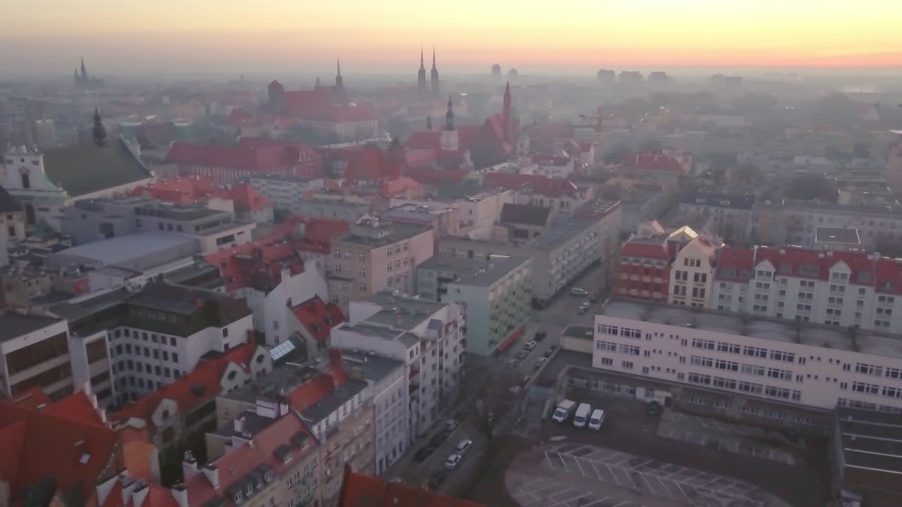브로츠와프 구시가지, 폴란드 하부 실레지아의 공중 전망