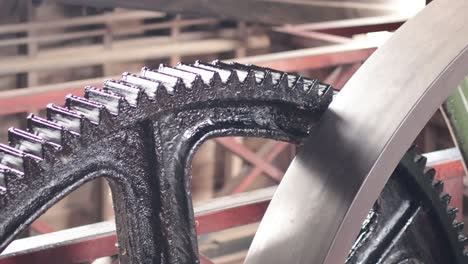 close-up of gears in motion at sovereign hill