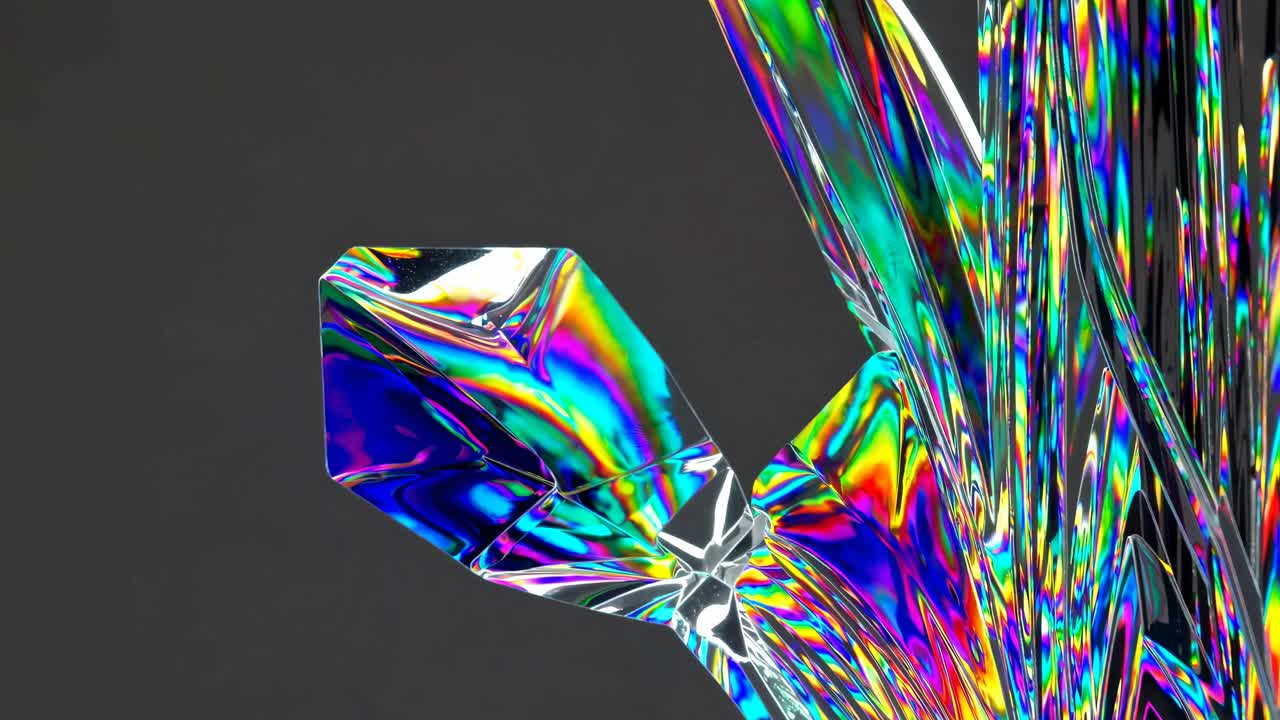 이리데센트 크리스탈 구조의 클로즈업