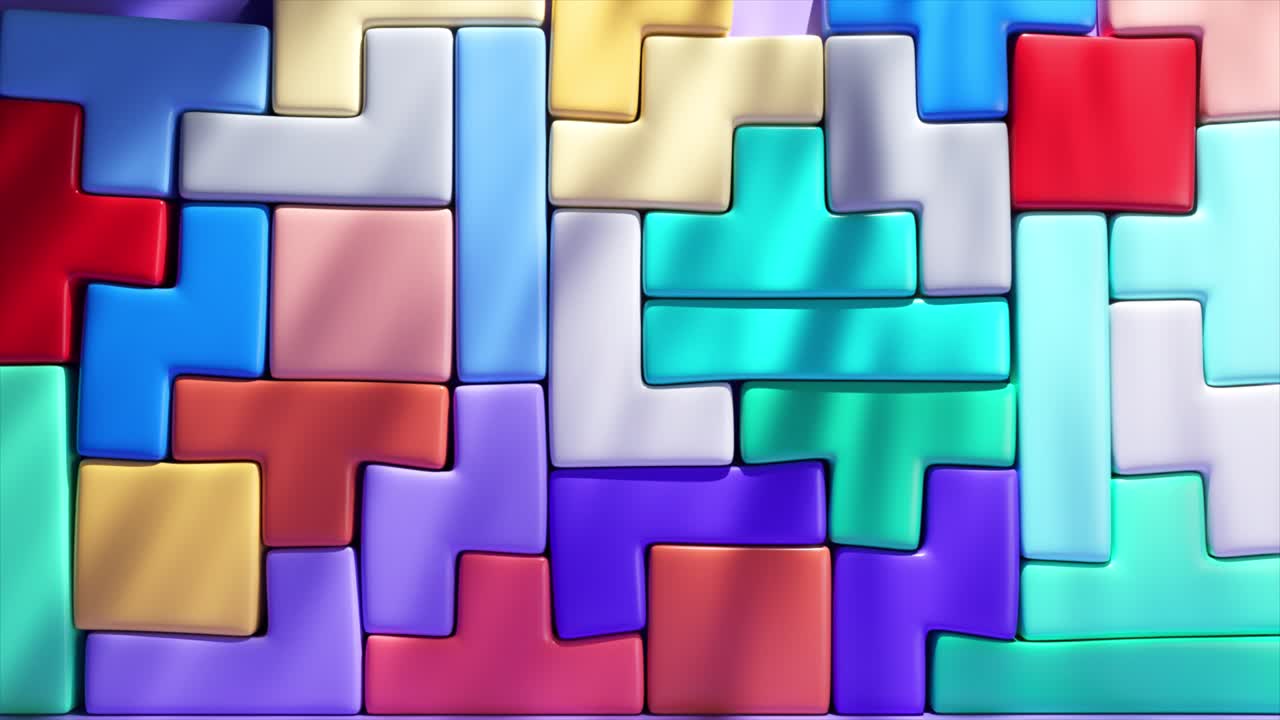 patrón de rompecabezas de tetromino colorido