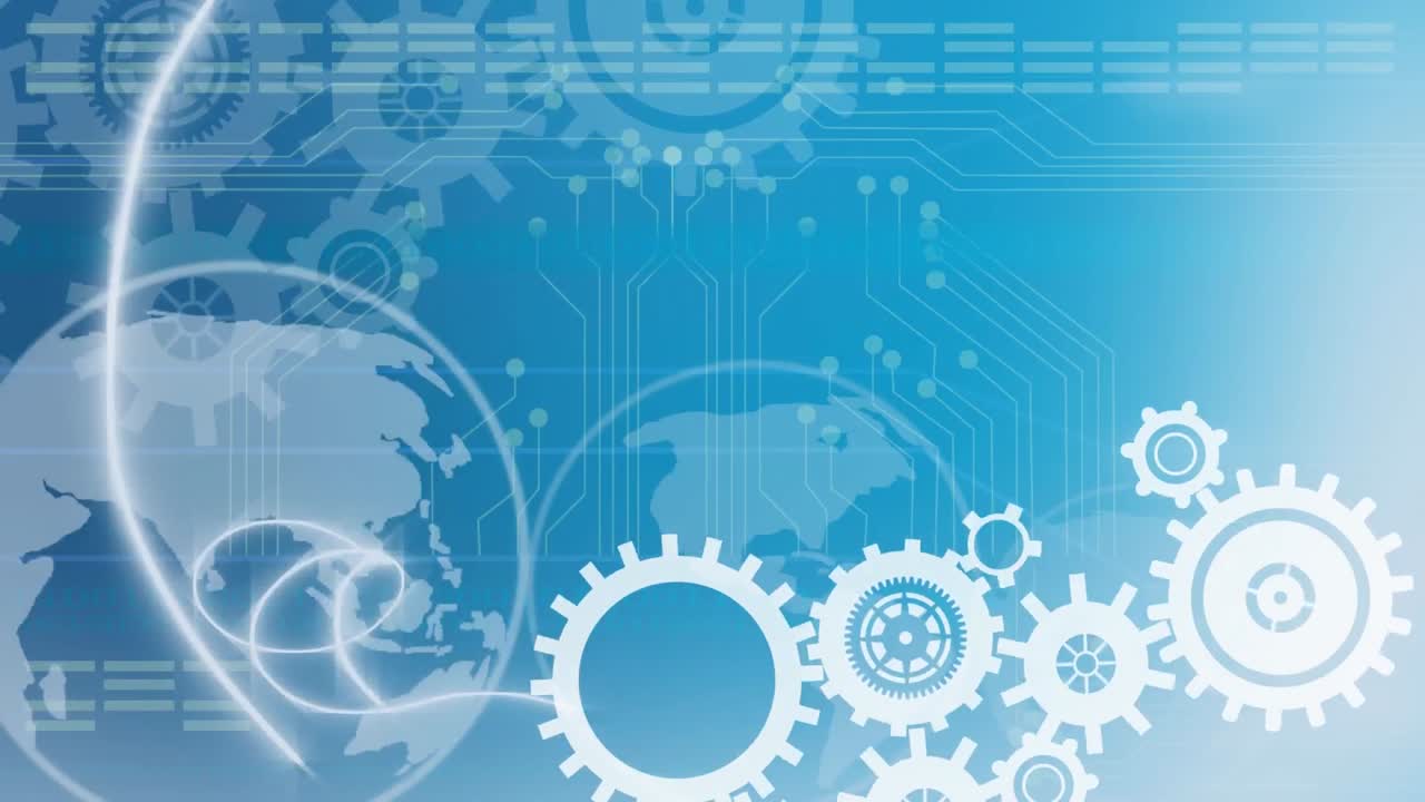 기어와 회로판을 사용하는 기술 개념