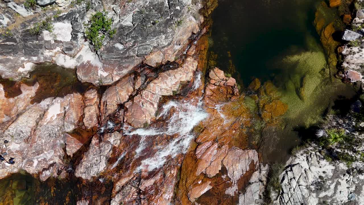 Drone view of the São Felix River Canyon, Pouso Alto Environmental Protection Area, in Chapada dos Veadeiros, Goiás, Brazil
