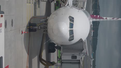 avión en la puerta del aeropuerto