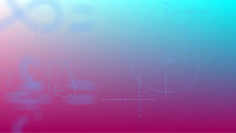 Animation-of-handwritten-mathematical-formulae-over-blue-to-purple-background