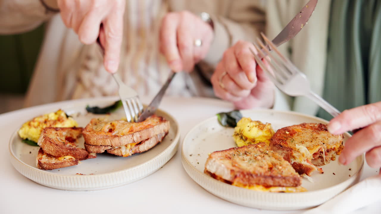 이 그릴 치즈 샌드위치 를 즐기고 있다