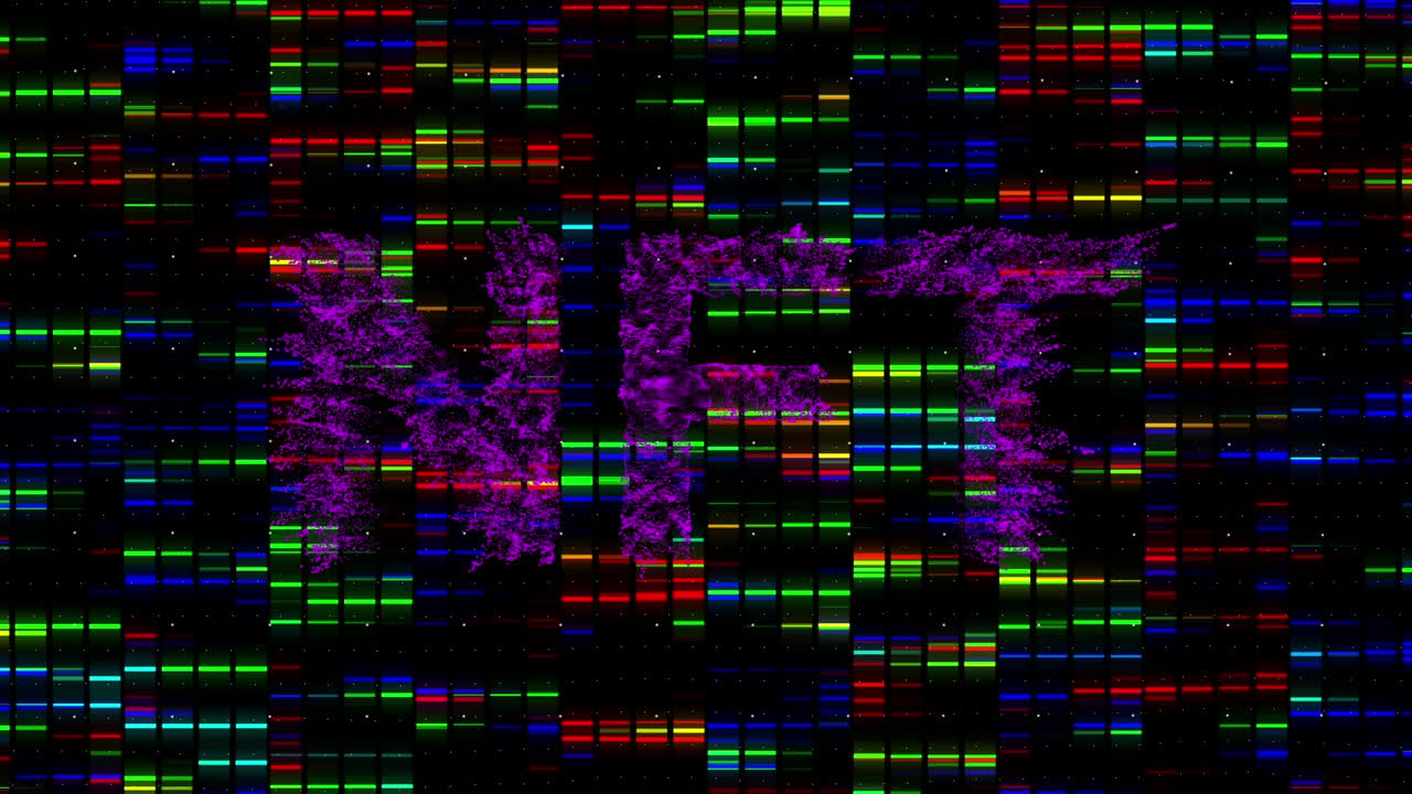 animación del texto de nft sobre columnas móviles sobre fondo negro