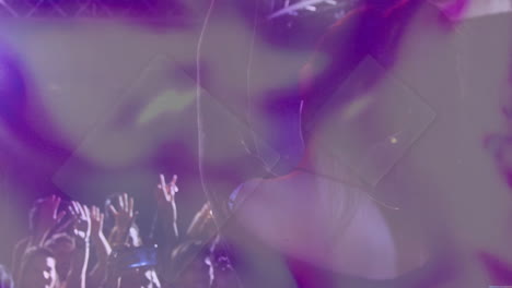 group of fans capturing live show in music industry, with animated phones, spotlights, silhouette