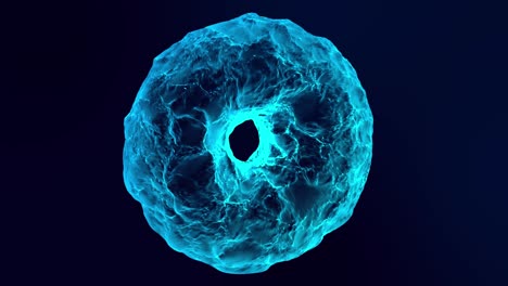 ecualizador de audio digital, 4k ecualizador simple en bucle, 4k equalizador de onda digital fondo azul, luz estroboscópica, imagen animada en forma de rosquillas y ojos