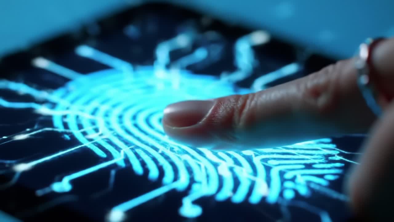 Exploring the Intricacies of Fingerprint Detection Technology: A Close-Up Look at the Unique Patterns Captured on a Digital Screen