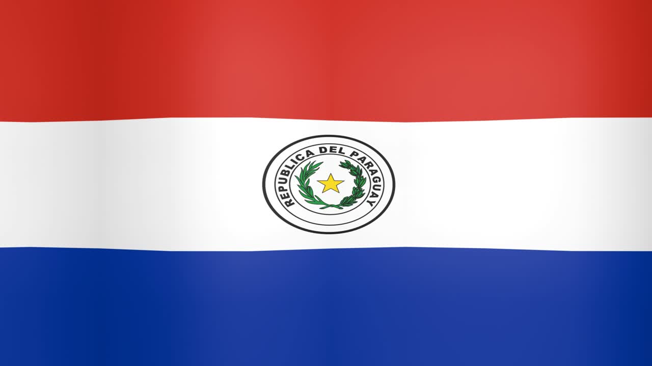 Sfondo in loop con bandiera del Paraguay che sventola
