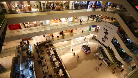 high angle view of a busy shopping mall