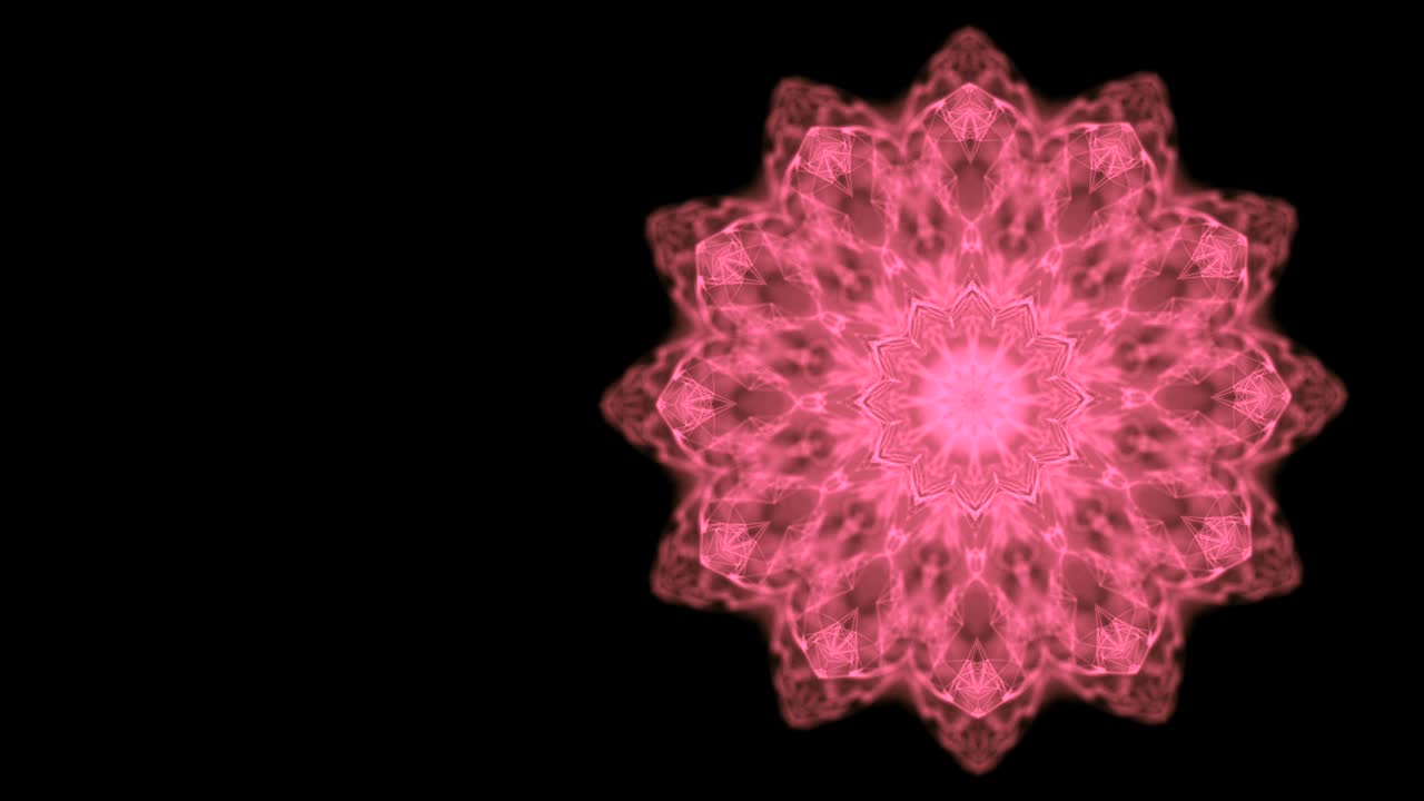 concepto de absorción de energía. video abstracto de patrón redondo rosado girando y estrechando lentamente, consumiendo todo en su camino.