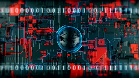Futuristic visualization big data binary code digital process. Data AI stream abstract technology background. Video 3D animation seamless loop.