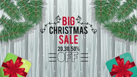 happy merry christmas lettering card with gifts