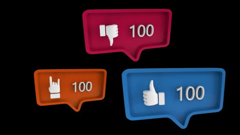 símbolos de las redes sociales en burbujas de mensajes