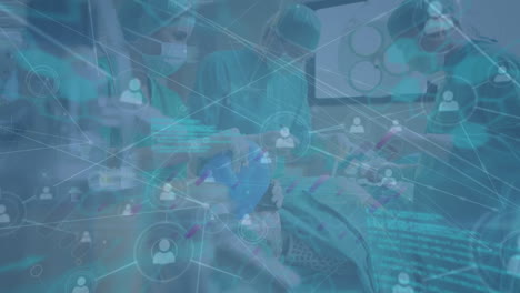 animation of data processing over diverse surgeons during surgery