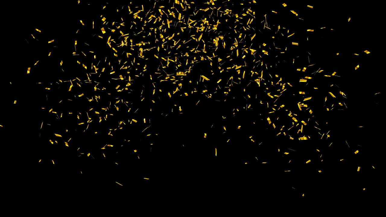 Gold onfetti on black background