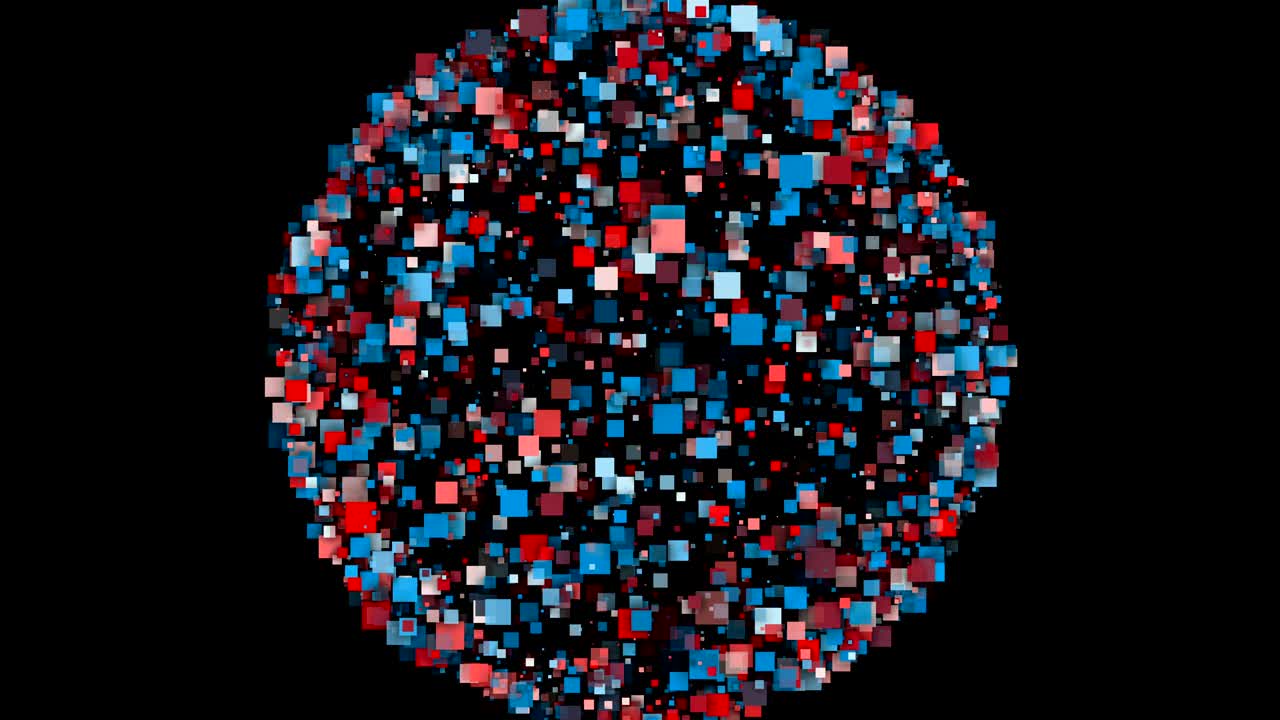 Abstract background of a sphere formed by colorful squares