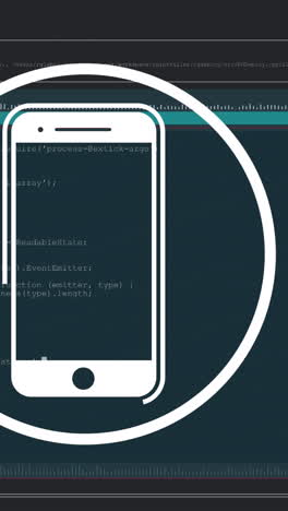 animación del icono del teléfono inteligente y procesamiento de datos