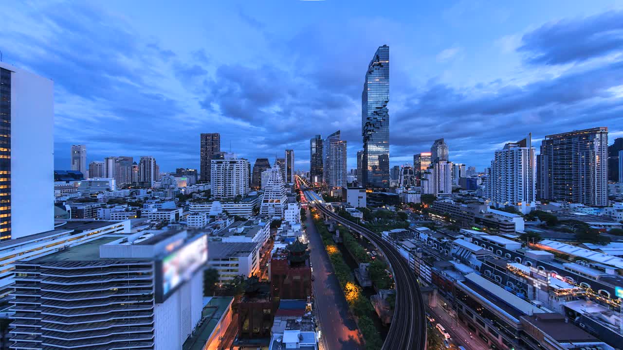 4k, vista en lapso de tiempo de la ciudad de bangkok, tailandia