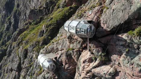 drone shots of climbers at the urubamba cliffs in cusco, peru