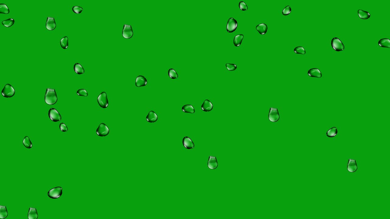 gotas de lluvia en vidrio gráficos de movimiento de pantalla verde