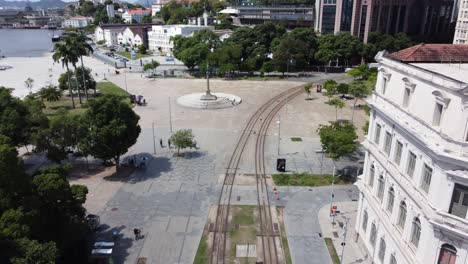 rio de janeiro downtown city. aerial landscape of landmark of downtown city. rio star attraction tourism point. famous rio niteroi bridge at background. rio de janeiro, brazil. wonderful city.