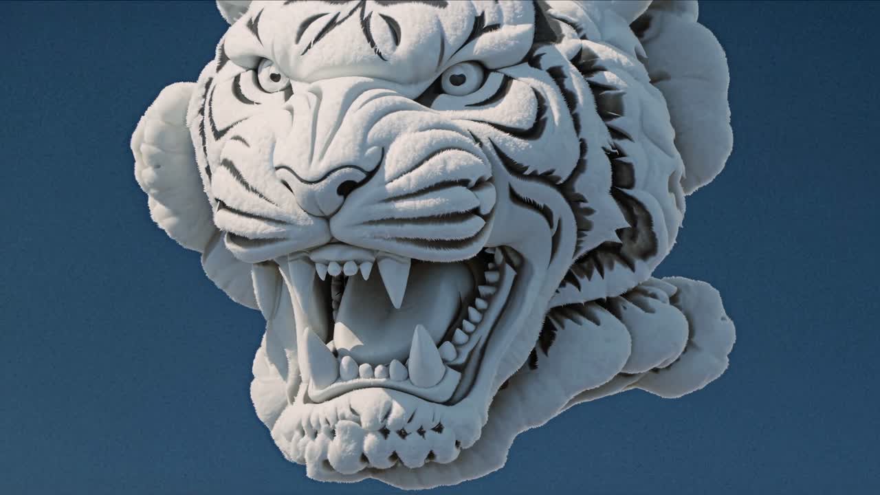 White Tiger Sculpture Head