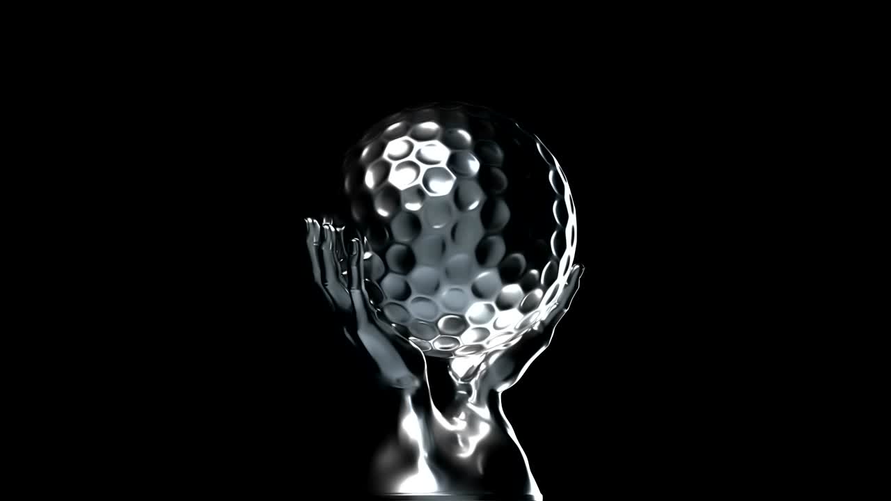 copa de golf plateada con canal alfa