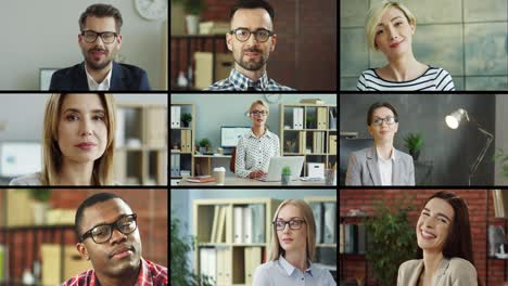 collage of different multiethnic people in cabinets