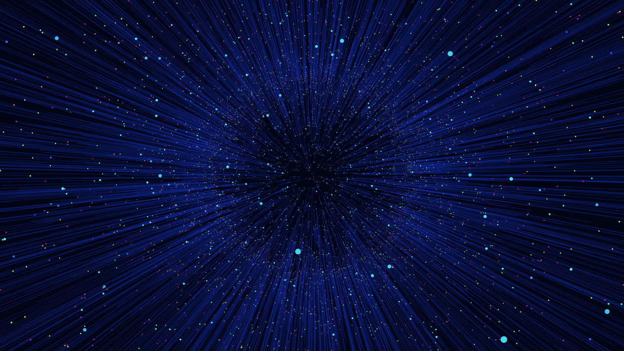 Abstract artistic representation with a blue and white background featuring stars arranged in a circular spiral motion, conveying a futuristic and dynamic visual concept