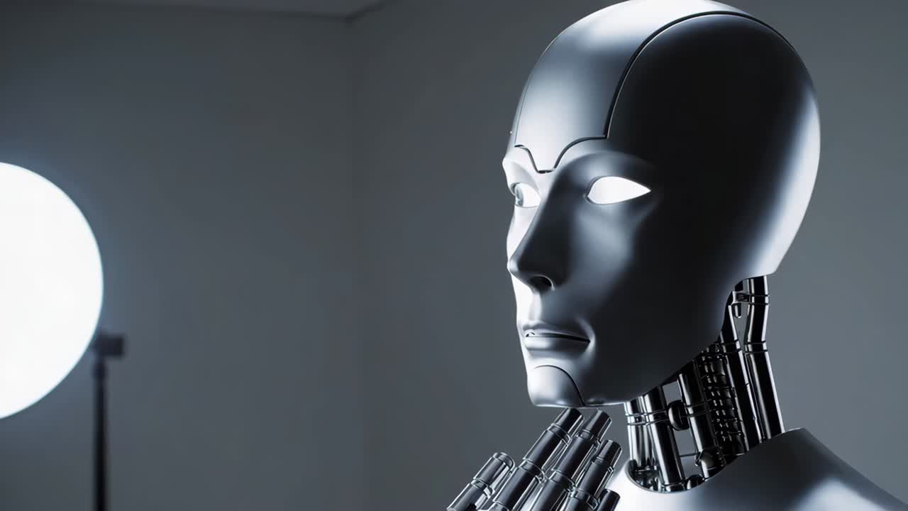 del perfil de una cabeza de robot futurista